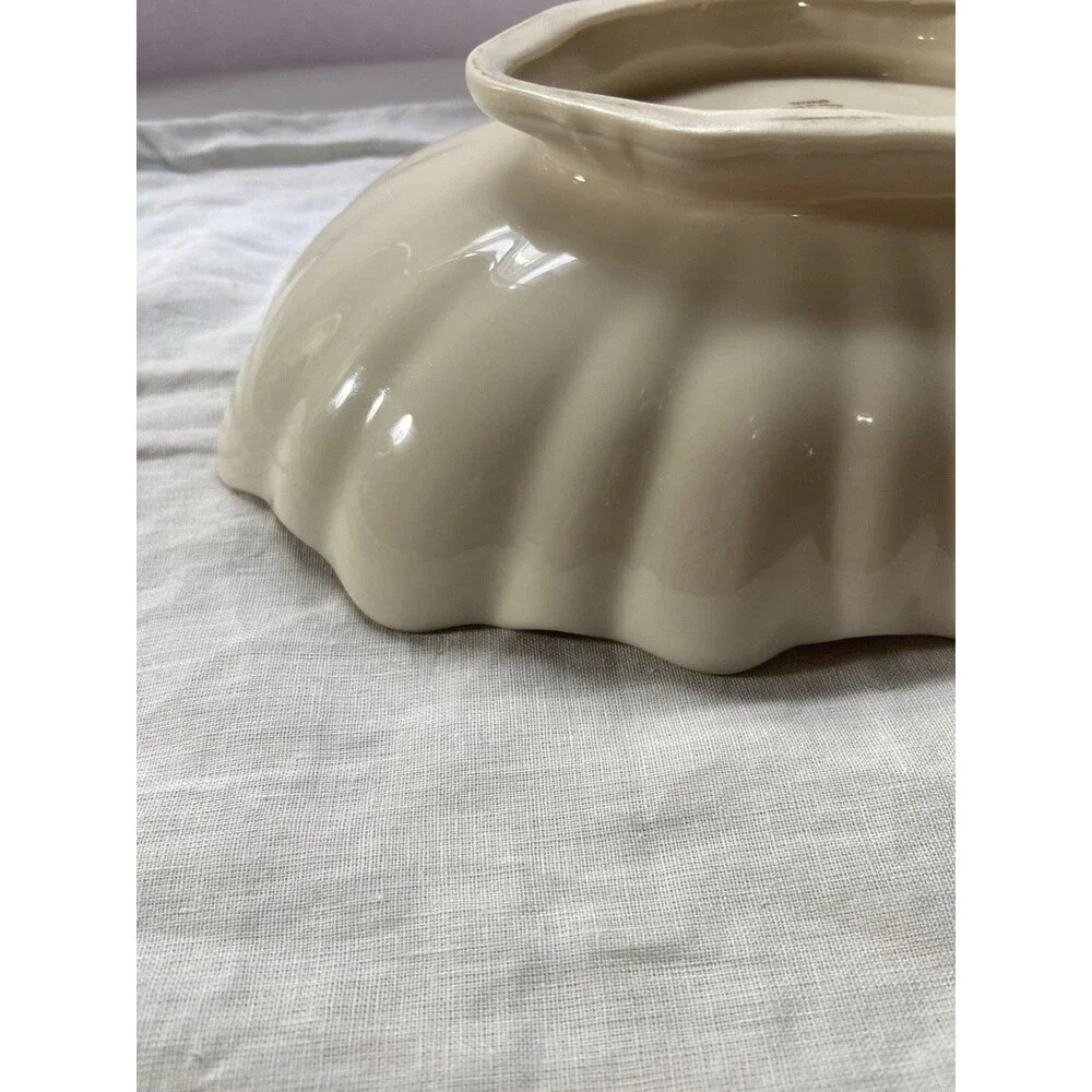 Vintage Lenox Holly And Berry Christmas Centerpiece Bowl Footed With Gold Trim